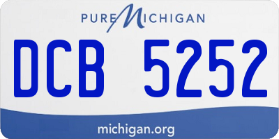 MI license plate DCB5252