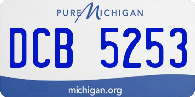 MI license plate DCB5253