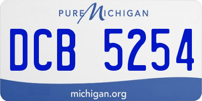 MI license plate DCB5254
