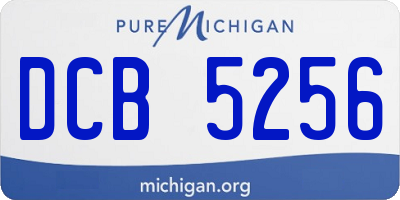 MI license plate DCB5256