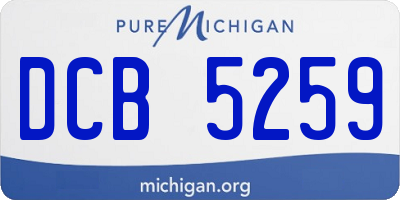 MI license plate DCB5259