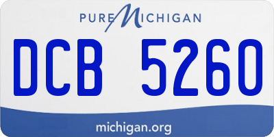 MI license plate DCB5260