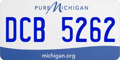 MI license plate DCB5262