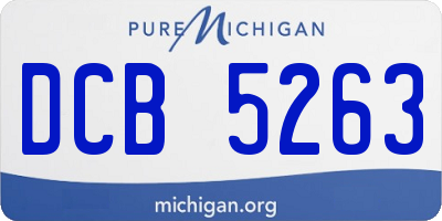 MI license plate DCB5263
