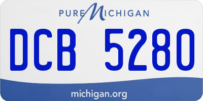 MI license plate DCB5280