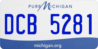 MI license plate DCB5281