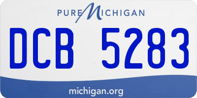 MI license plate DCB5283