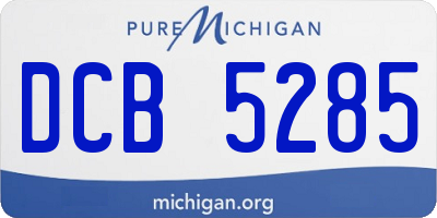 MI license plate DCB5285