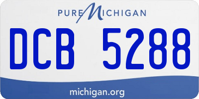 MI license plate DCB5288