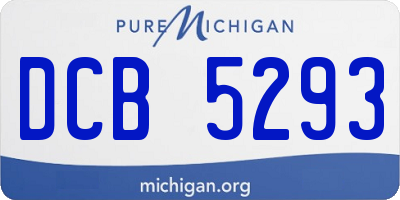 MI license plate DCB5293