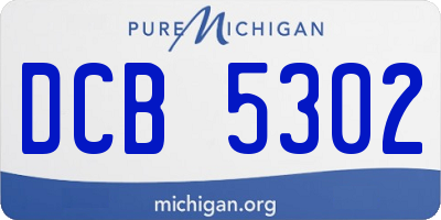 MI license plate DCB5302