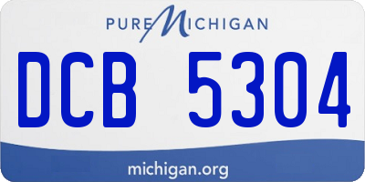 MI license plate DCB5304