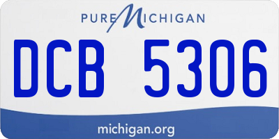 MI license plate DCB5306