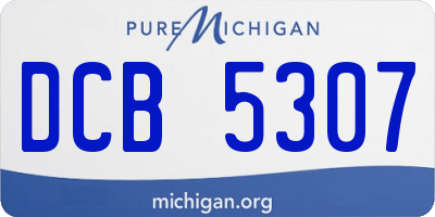 MI license plate DCB5307