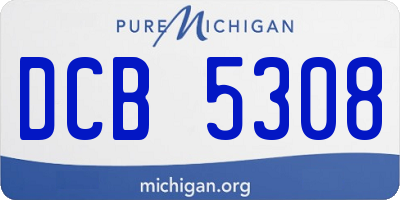 MI license plate DCB5308