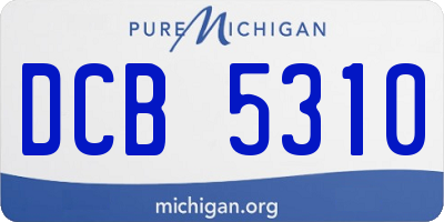 MI license plate DCB5310