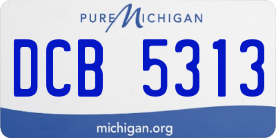 MI license plate DCB5313