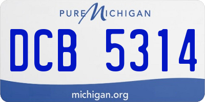 MI license plate DCB5314