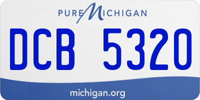 MI license plate DCB5320