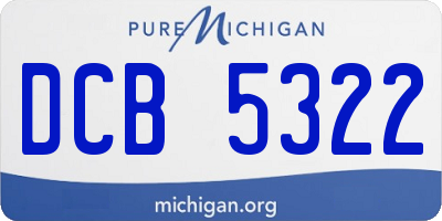 MI license plate DCB5322