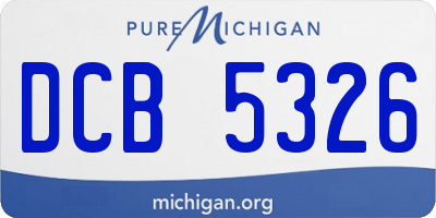 MI license plate DCB5326