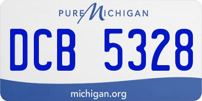 MI license plate DCB5328