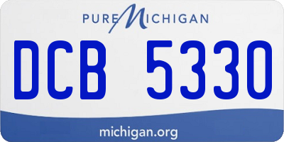 MI license plate DCB5330
