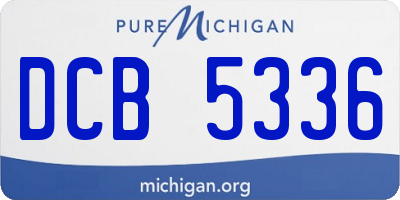 MI license plate DCB5336