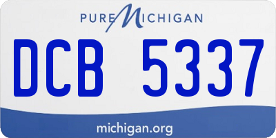 MI license plate DCB5337