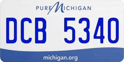 MI license plate DCB5340