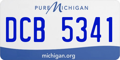 MI license plate DCB5341