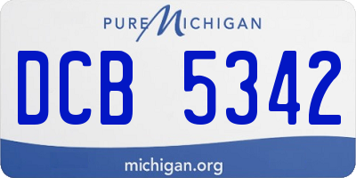MI license plate DCB5342