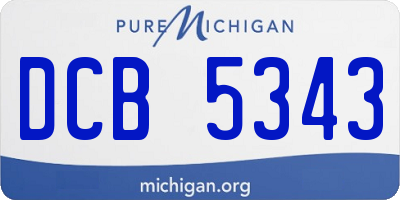 MI license plate DCB5343