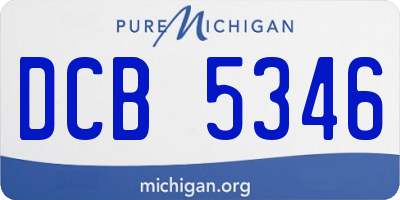 MI license plate DCB5346