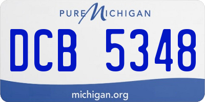 MI license plate DCB5348