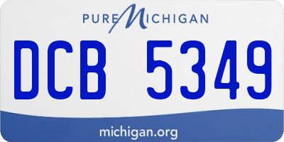 MI license plate DCB5349