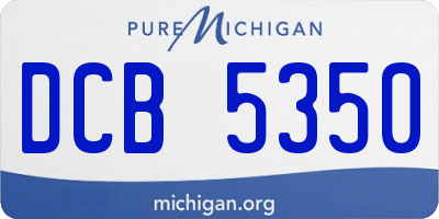 MI license plate DCB5350