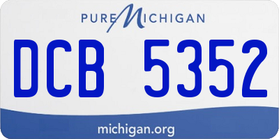 MI license plate DCB5352