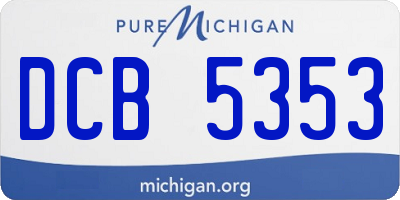 MI license plate DCB5353