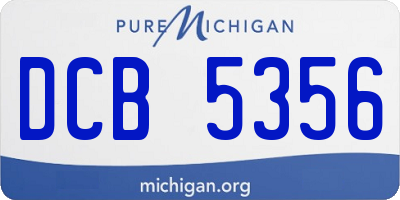 MI license plate DCB5356