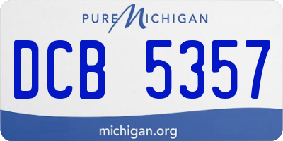 MI license plate DCB5357