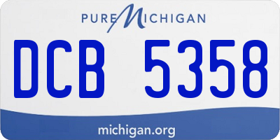 MI license plate DCB5358