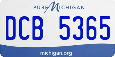 MI license plate DCB5365