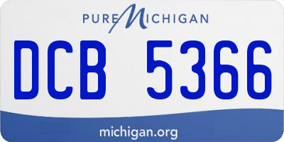 MI license plate DCB5366