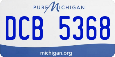 MI license plate DCB5368