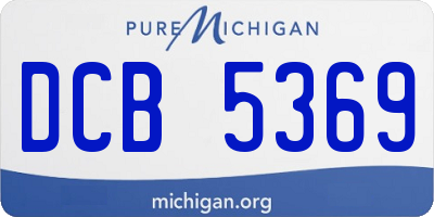 MI license plate DCB5369