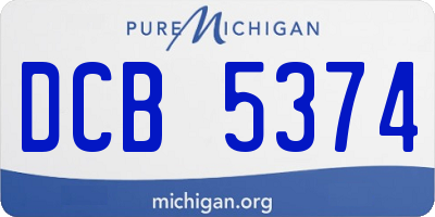 MI license plate DCB5374