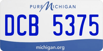 MI license plate DCB5375