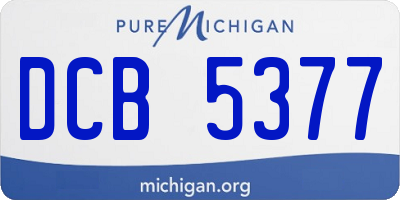 MI license plate DCB5377
