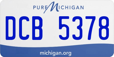 MI license plate DCB5378